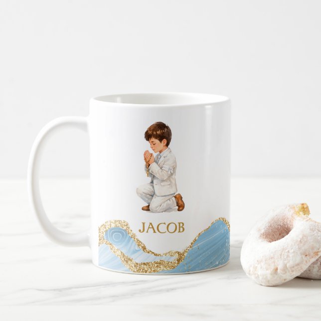 De Café Caneca da Primeira Comunhão do Menino Presentes Re (Com Donut)