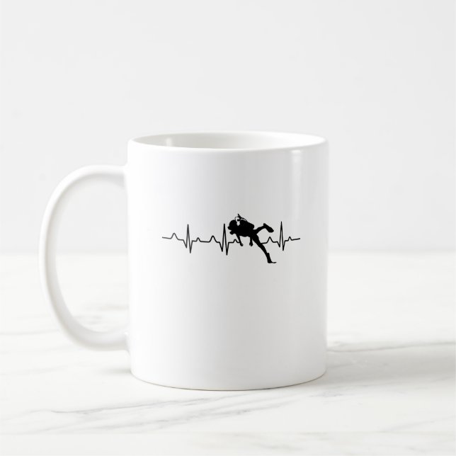De Café Caneca da pulsação do coração do mergulho autónomo (Esquerda)