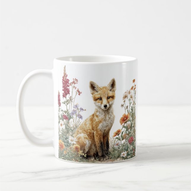 De Café Caneca da Raposa Floral Fantasia (Esquerda)