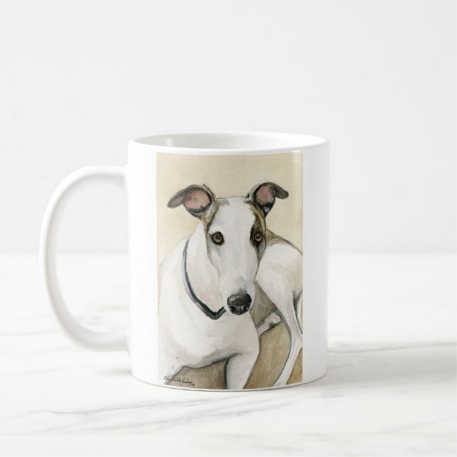 De Café Caneca da reprodução da arte do cão do "galgo" (Esquerda)