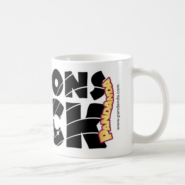 De Café Caneca da rocha dos dragões (texto preto) (Direita)