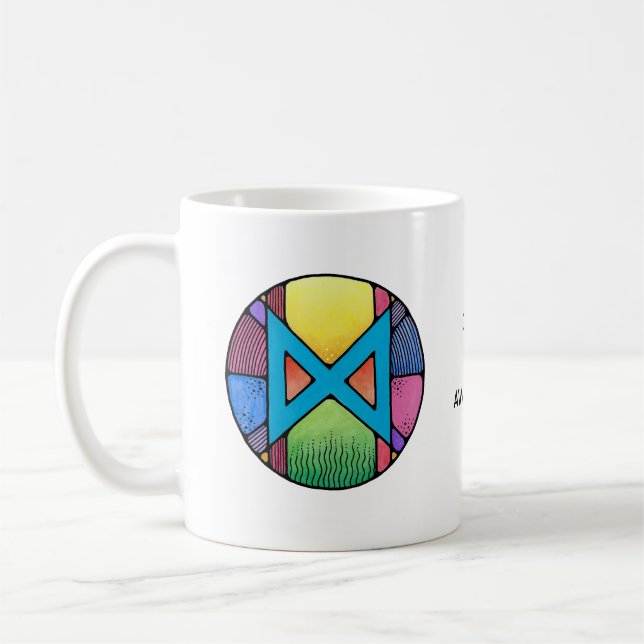 De Café Caneca da Runa Dagaz Art Nouveau – DESPERTAR! (Esquerda)