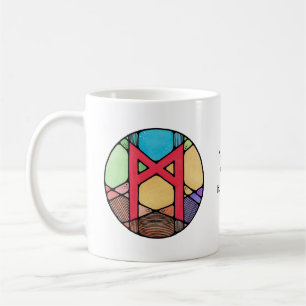De Café Caneca da Runa Mannaz Art Nouveau – HUMANIDADE!