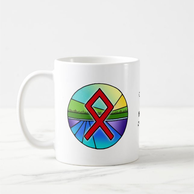 De Café Caneca da Runa Othala Art Nouveau – LAR & ASCENDÊN (Esquerda)
