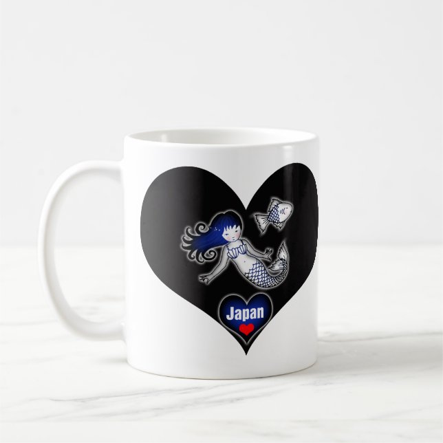 De Café Caneca da Sereia Japonesa Relevo Japão (Esquerda)