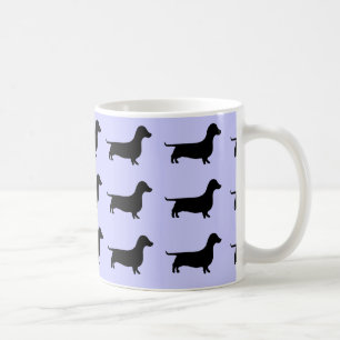 De Café Caneca da silhueta do Dachshund da lavanda