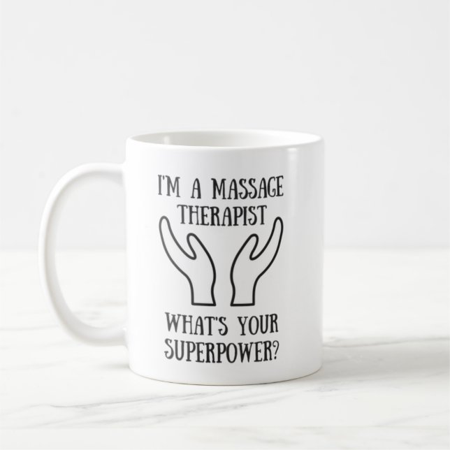 De Café Caneca da superpotência do terapeuta da massagem (Esquerda)