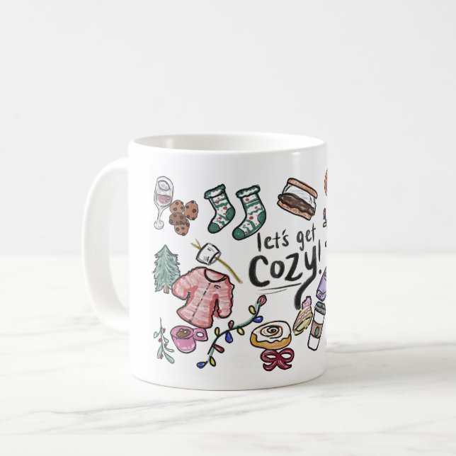 De Café Caneca da Temporada Aconchegante, Ilustração (Frente Esquerda)
