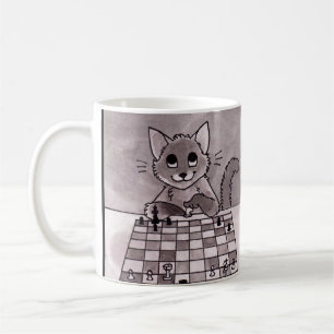 De Café Caneca da xadrez do gato