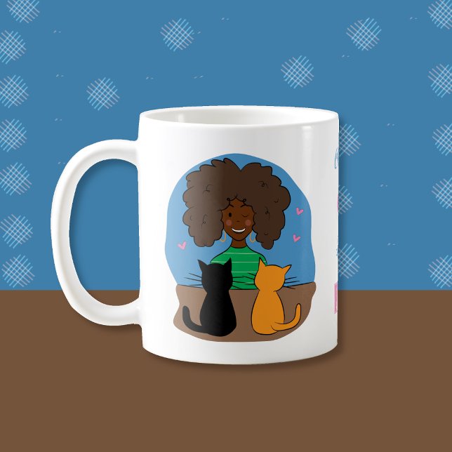 De Café Caneca Dama Sem Filhos e Gatos (Cute childless cat lady coffee mug . )