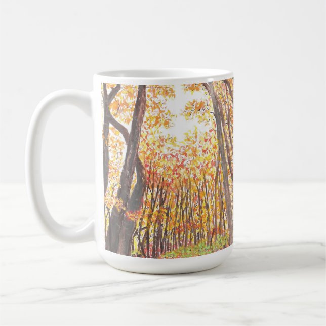 De Café Caneca das árvores da queda da aguarela (Esquerda)