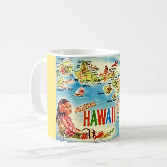 De Café Caneca das Ilhas Havaianas Vintage (Frente Esquerda)