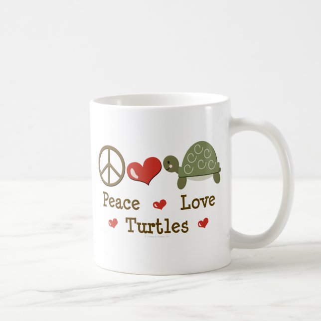 De Café Caneca das tartarugas do amor da paz (Direita)