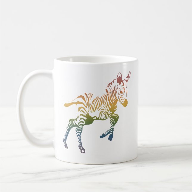 De Café Caneca das zebras do arco-íris do bebê (Esquerda)