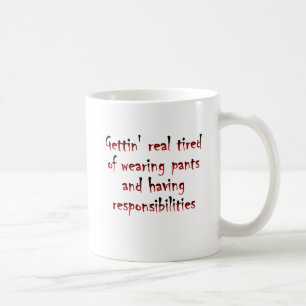 De Café Caneca Divertida Calças e Responsabilidades