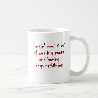 De Café Caneca Divertida Calças e Responsabilidades