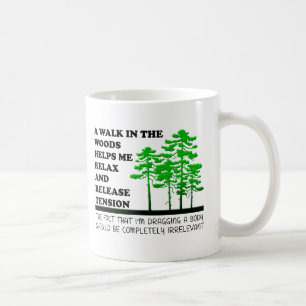 De Café Caneca Divertida Caminhada na Floresta
