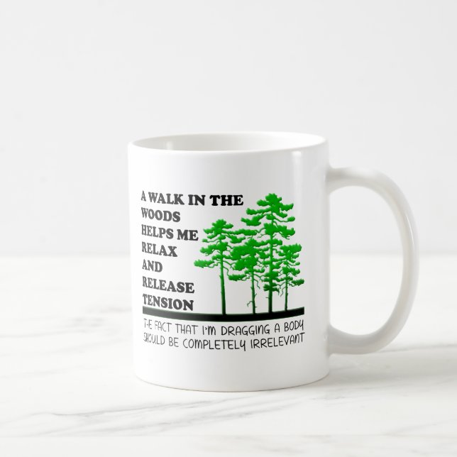 De Café Caneca Divertida Caminhada na Floresta (Direita)