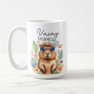 De Café Caneca Divertida Capivara Tropical Modo Férias