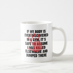 De Café Caneca Divertida Cena do Crime na Academia