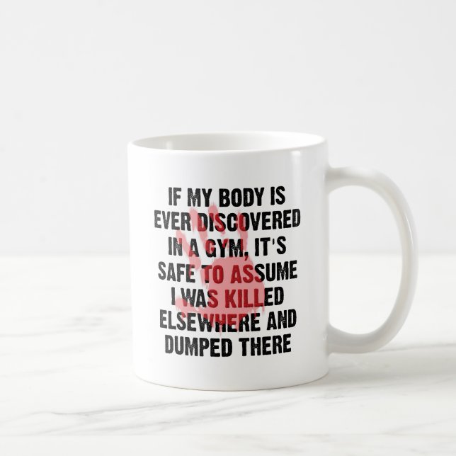 De Café Caneca Divertida Cena do Crime na Academia (Direita)