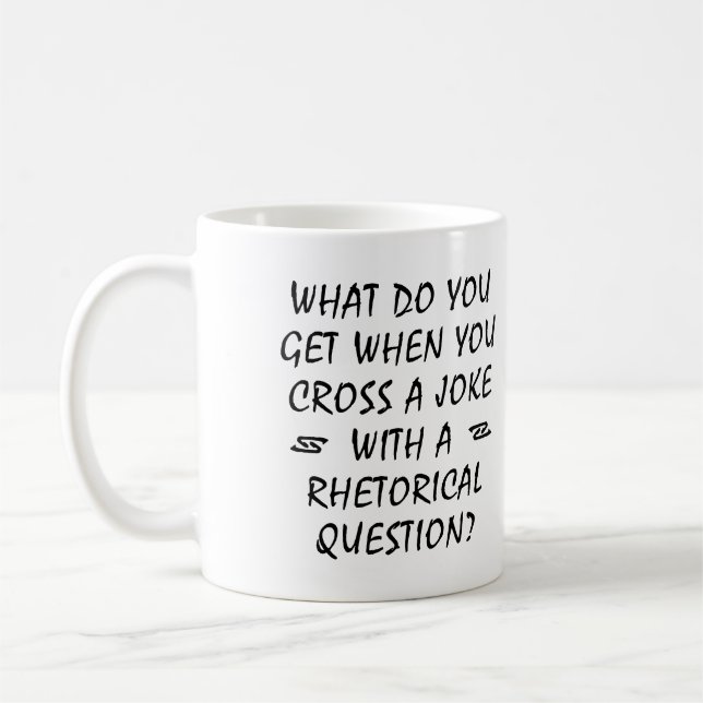 De Café Caneca Divertida com Pergunta Retórica Cruzada (Esquerda)