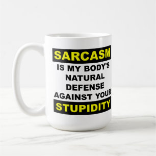 De Café Caneca Divertida Defesa Contra Estupidez e Sarcasm
