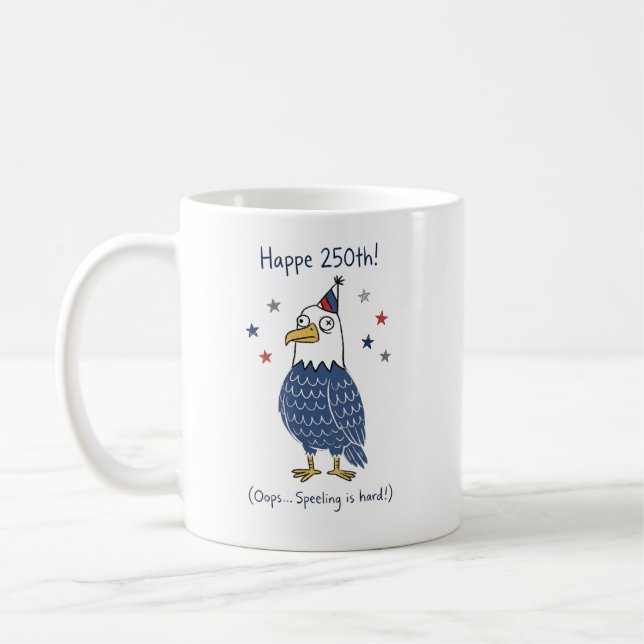 De Café Caneca Divertida do 250º Aniversário dos EUA com E (Esquerda)