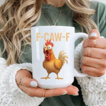 Caneca Divertida Galinha F-Caw-ny Engraçada Caneca