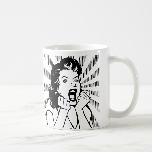 De Café Caneca Divertida Mulher Frustrada Grita (Direita)