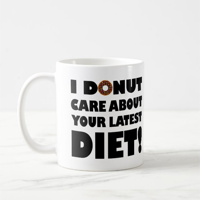 De Café Caneca Divertida 'Não Me Importo Com Donut' ou Can (Esquerda)