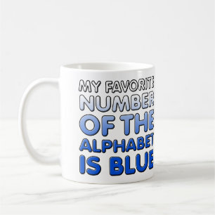 De Café Caneca Divertida Número Azul Do Alfabeto