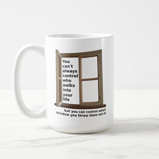 De Café Caneca Divertida Para Fora Da Janela (Esquerda)