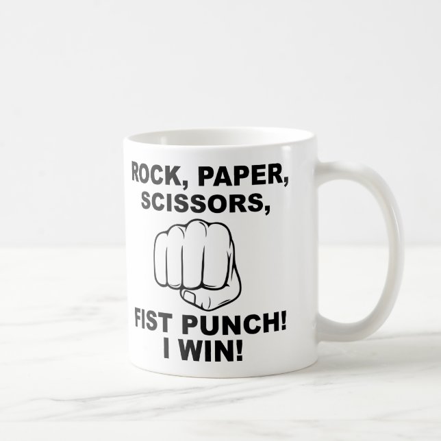 De Café Caneca Divertida Pedra Papel Tesoura Soco (Direita)