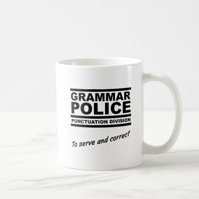 De Café Caneca Divertida Polícia Gramatical (Direita)