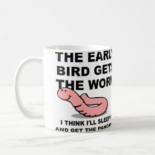 De Café Caneca Divertida Quem Acorda Cedo Pega o Minhoco