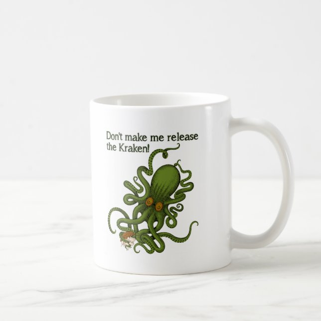 De Café Caneca Divertida Solte o Kraken (Direita)