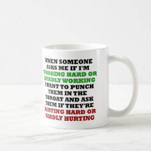De Café Caneca Divertida Trabalhando Duro Ou Mal Trabalhan