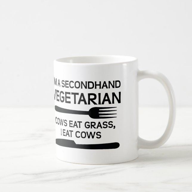 De Café Caneca Divertida Vegetariana Usada (Direita)