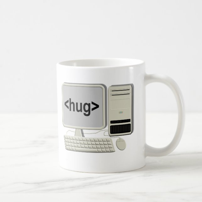 De Café Caneca do abraço do computador (Direita)