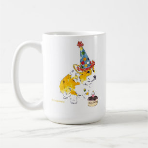 De Café Caneca do aniversário do Corgi do chapéu dos