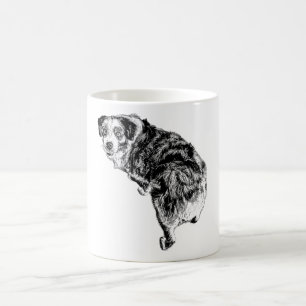 De Café Caneca do Australian Shepherd “Por Cima do Ombro”