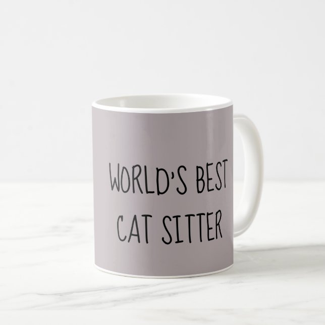 De Café Caneca do baby-sitter do gato dos mundos a melhor (Frente Esquerda)
