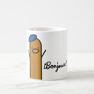 De Café caneca do bonjour do hotdog