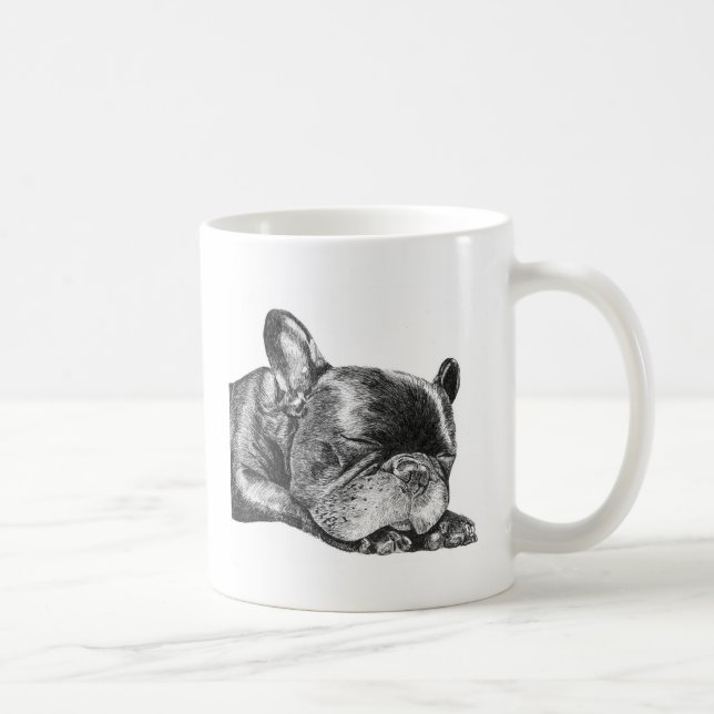 De Café Caneca do buldogue francês do sono (Direita)