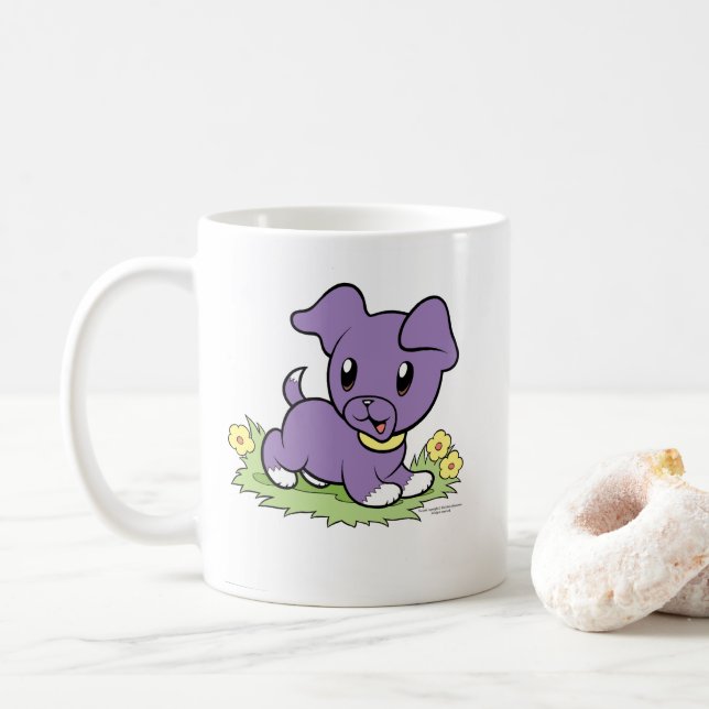 De Café Caneca do Cachorrinho Roxo (Com Donut)
