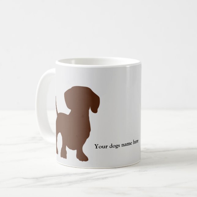 De Café Caneca do cão do Dachshund (Frente Esquerda)