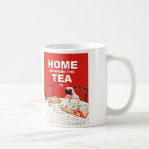 De Café Caneca do cão do Pug - Home é onde o chá está