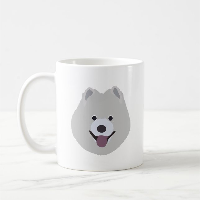 De Café Caneca do cão do Samoyed (Esquerda)