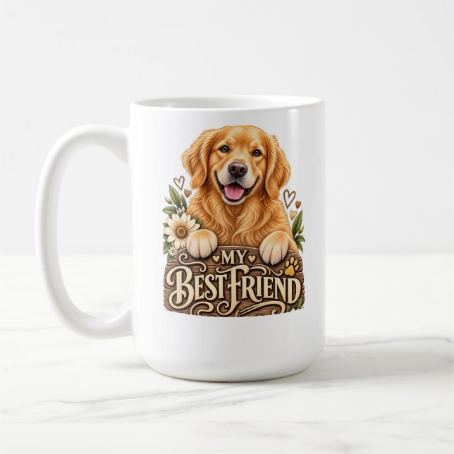De Café Caneca do cão Golden Retriever (Esquerda)